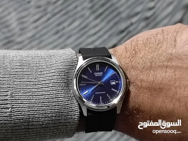 ساعة كاسيو ياباني أصلي  لون أزرق نيلي سير مطاط مغناطيس  ضد الماء سعر 85 بغداد