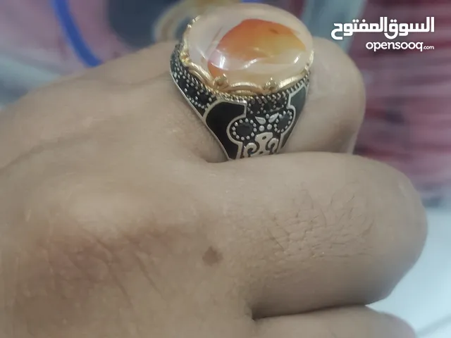 خواتم فضه عقيق يمني عيار 925