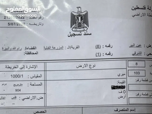 أرض مميزة للبيع