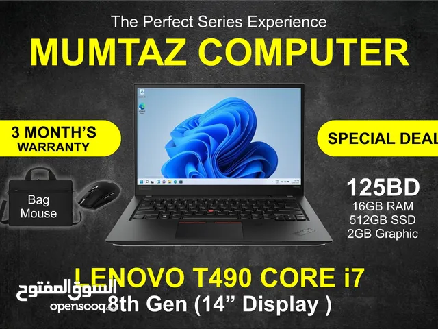 lenovo ThinkPad T490 i7 8th Gen Ram 16GB SSD 512Gb 2GB Graphics NVIDIA Windows office