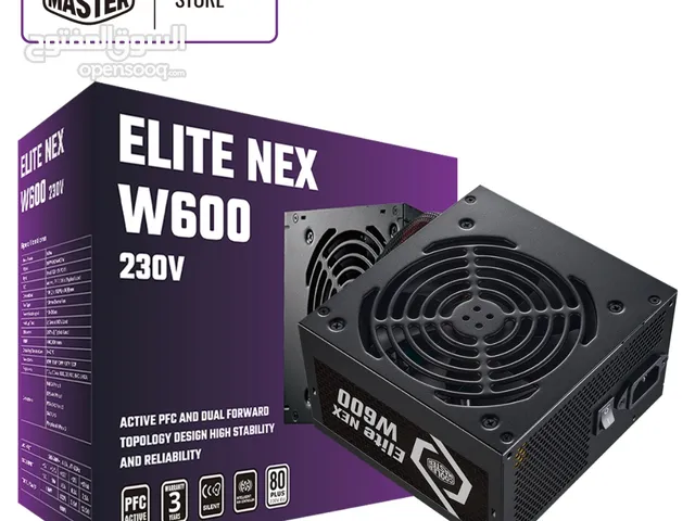 باور سبلاي كولر ماستر اصلي لأجهزة الجيمنج 600 واط حقيقي COOLERMASTER 600W 80+ GAMING POWER SUPPLY