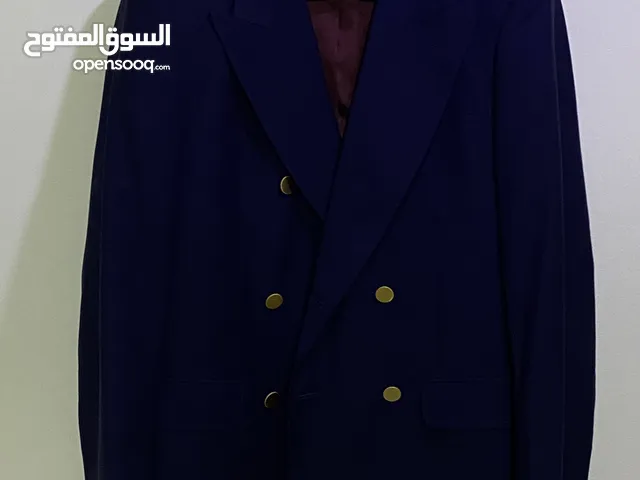 GUCCI Size 50 Uniform Navy Blue Double Breasted Blazer Gold Buttons Men’s Wool