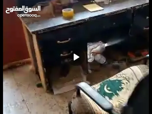 مكتب خشب سويدي اصلي مع ميز زجاج مترين