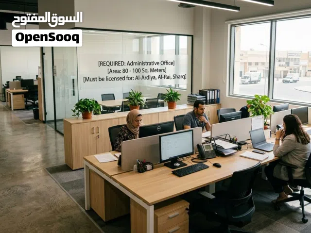 مطلوب مكتب إداري مساحتة من 80 الى 100