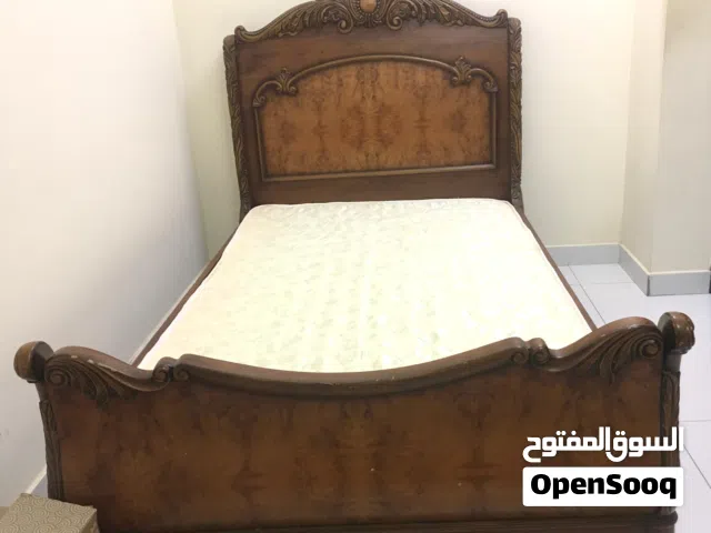 Single Wooden Bed with Headboard and Medicated Mattress