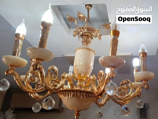للبيع ثريا فخمة جدا  للفلل و القصور مذهبة تذهيب ايطالي.. رخام و كريستال زجاج وليس بلاستيك حجم كبير