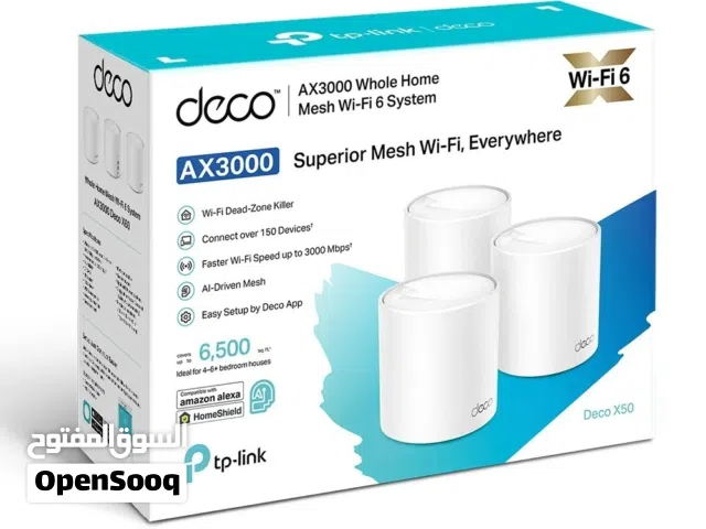راوتر تي بي لنك ديكو X50 (سيت ثلاث قطع) واي فاي 6 TP-Link Deco X50 AX3000 3-Pack Whole Home Mesh WiF