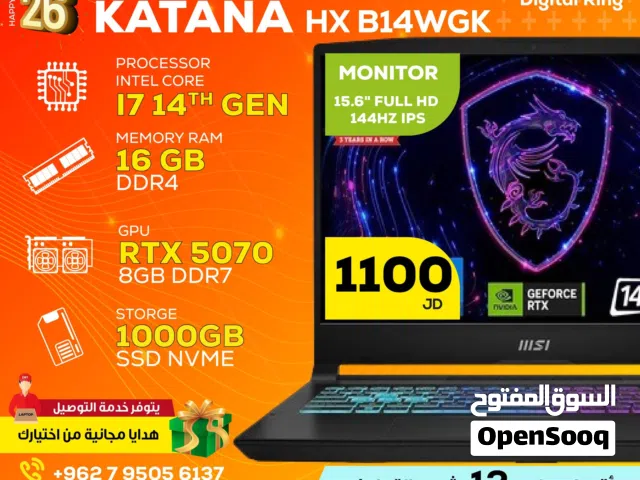 laptop MSI i7 RTX 5070 مناسب جدا للذكاء الاصطناعي و الهندسة و المونتاج