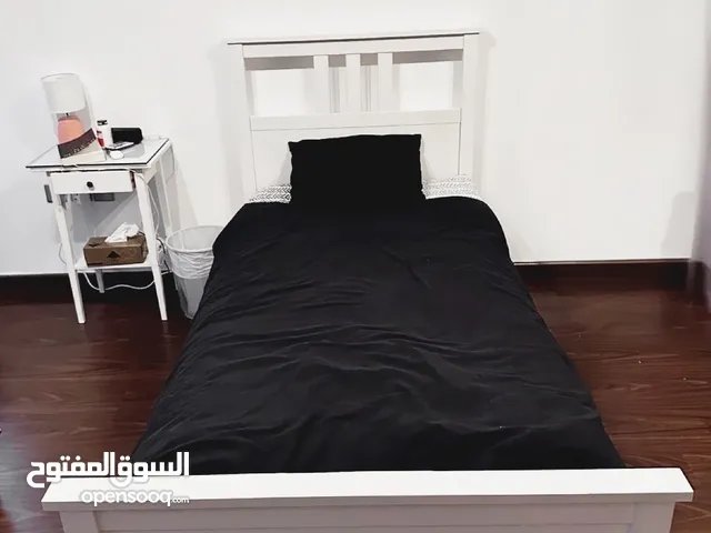 White Single bed frame can come with matching bed side table and mattress for extra price