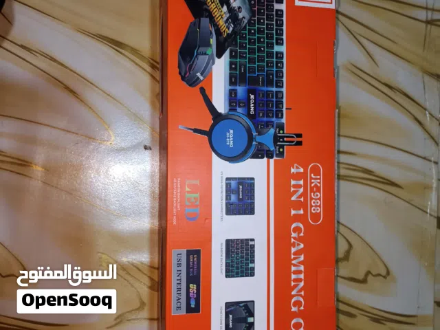 كيبورد وا ماوس جديد ما مستخدم ويجي ويا ماوس باد وسماعة
