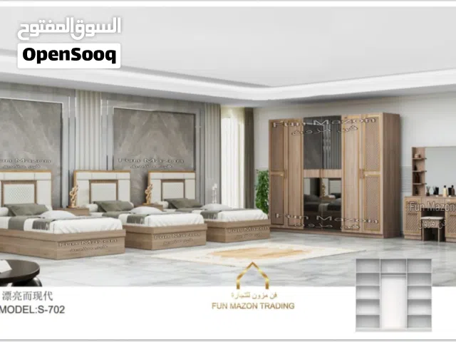 طقم غرفة نوم مكون من 7 قطع، 3 أسرّة، مقاس 120×200   3 Beds Bed Room Set 7pcs 120x200