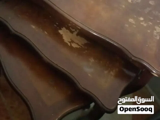 طقم طاولات خشب زان وحده كبيره وثلاث وسيرفس