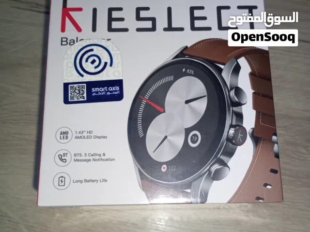 ساعه kieslect الذكية Unisex لون اسود وجلد بني غير مستخدمه جديده