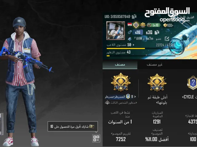 Pubg Accounts and Characters for Sale in Northern Governorate