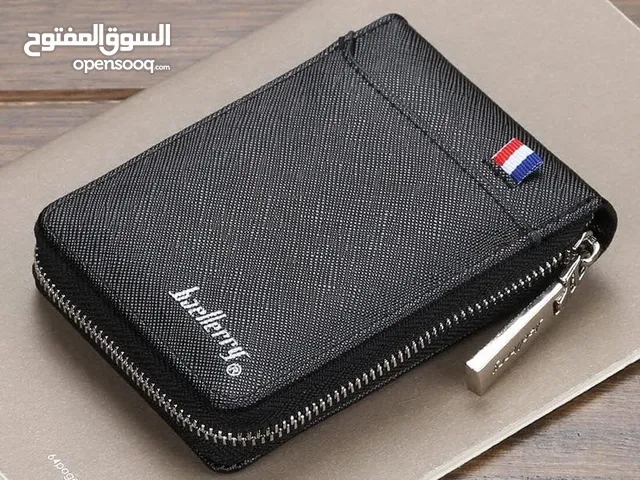 Baellerry Leather Zipper Wallet for Men and Women Black