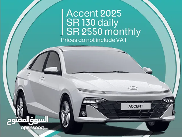Hyundai Accent 2025 for rent in Khobar - Free Delivery for monthly rental