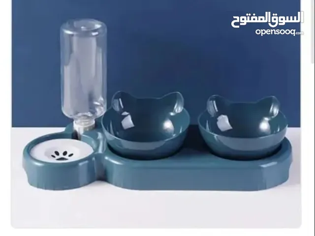 Pet Feeding Double Bowl and Water Fountain
