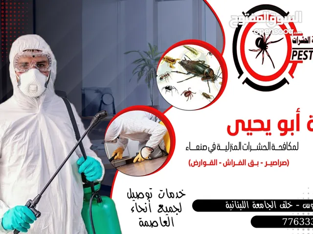 مكافحة الحشرات المنزلية في صنعاء شركة ابو يحيى
