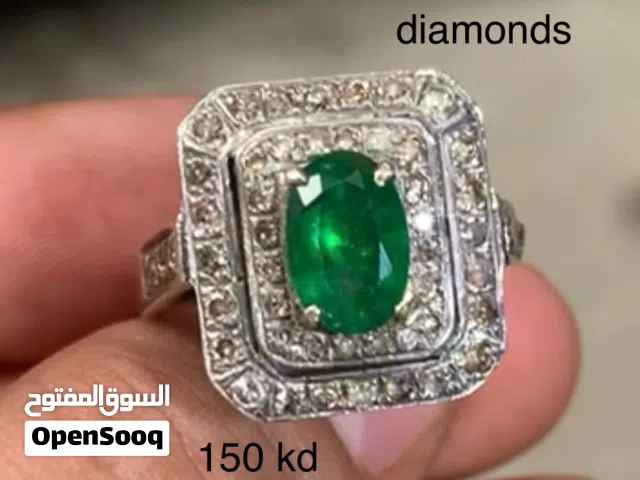 Natural Emerald & 54 Natural Diamond ring