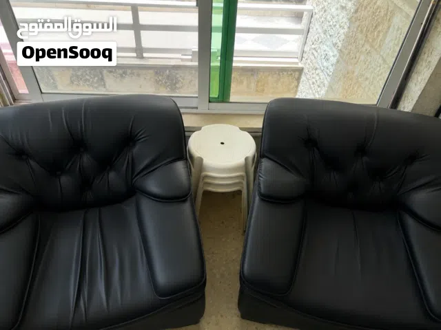 Black leather couch