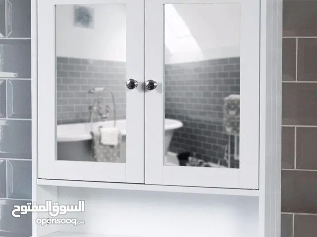 منظم حمام بالمرايا والرف ارتفاع 80 سم عرض 60سم عمق 20 سم