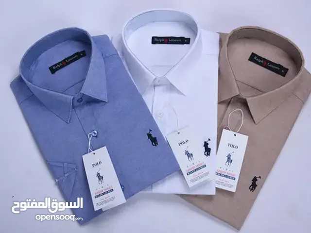 pack de 3 chemises Ralph lauren Oxford demi manche ( Blanche + Beige + Bleu roi)