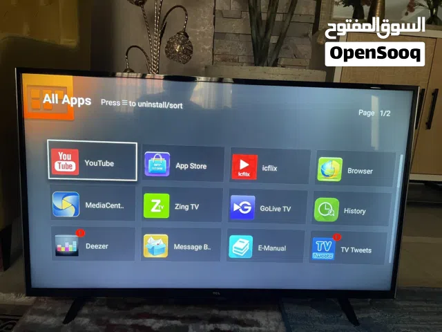 للبيع شاشة tcl 43 مع جهاز شاومي للعرض