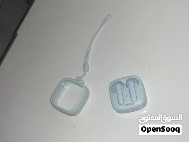 سماعات Treqa بلوتوث لون سماوي مع الكفر