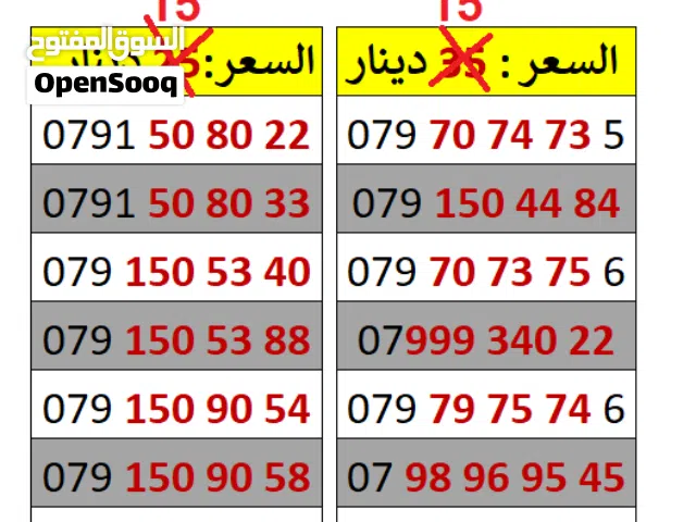 Zain VIP mobile numbers in Amman