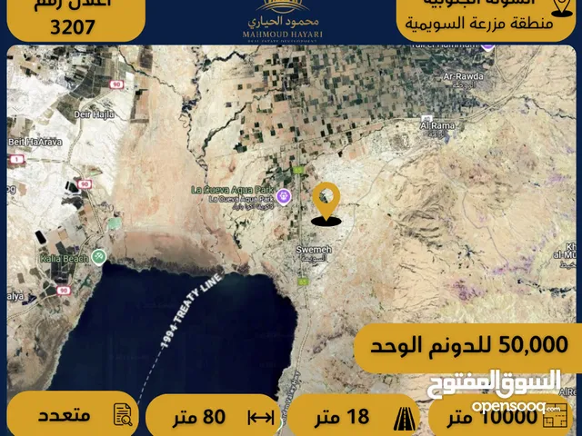 رقم الاعلان (3207) ارض استثمارية للبيع في منطقة الشونة الجنوبية