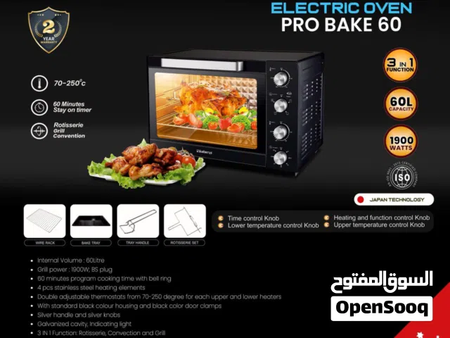 3 in 1 Electric Oven ( Toaster Grill Rotisserie) 60 Litres    2 year warranty  Delivery available