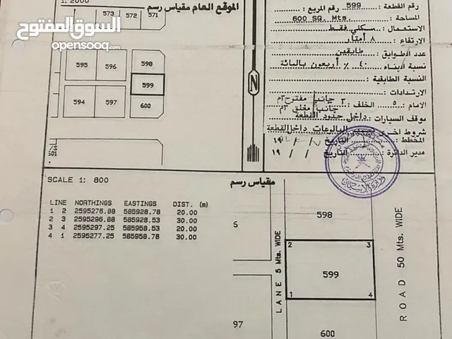 Residential Land for Sale in Al Batinah Wadi Al Ma'awal