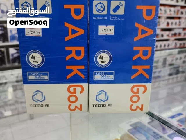 هاتف تكنو سبارك الجديد سعة 64 جيجابايت باللون الأبيض - حالة ممتازة
