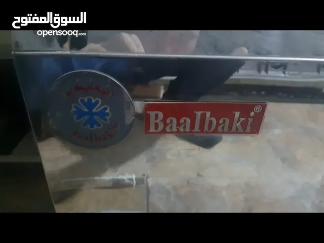 ثلاجة عرض معجنات وكيك بلعبكي بحالة الوكالة ماكينة تقطيع توست بحالة الوكالة صاج قطايف صب خفاقة قطا