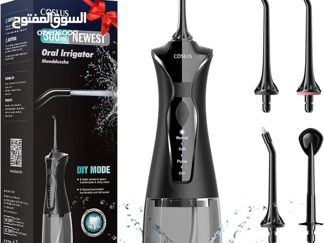 جهاز تنظيف الأسنان بالماء من COSLUS – خزان 300ml، شحن USB، تقنية متطورة