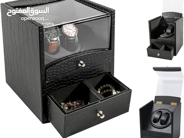 صندوق تخزين الساعات الاوتوماتيكي من الجلد، صندوق تخزين للبطارية الميكانيكية، خزانة عرض ميكانيكية، مج