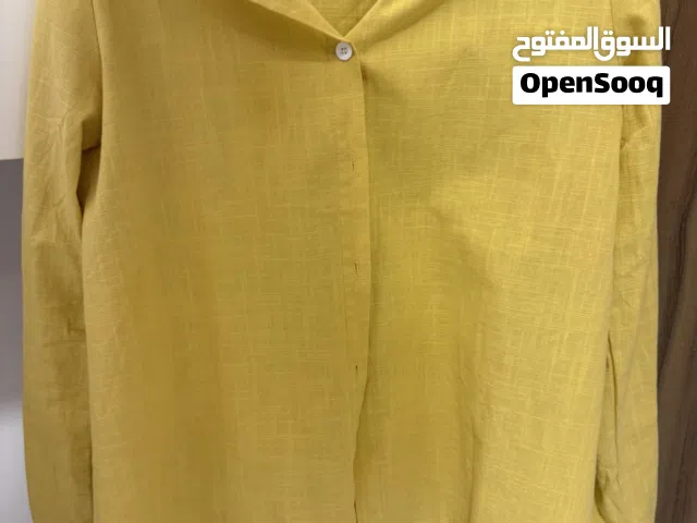 قميص اصفر كم طويل