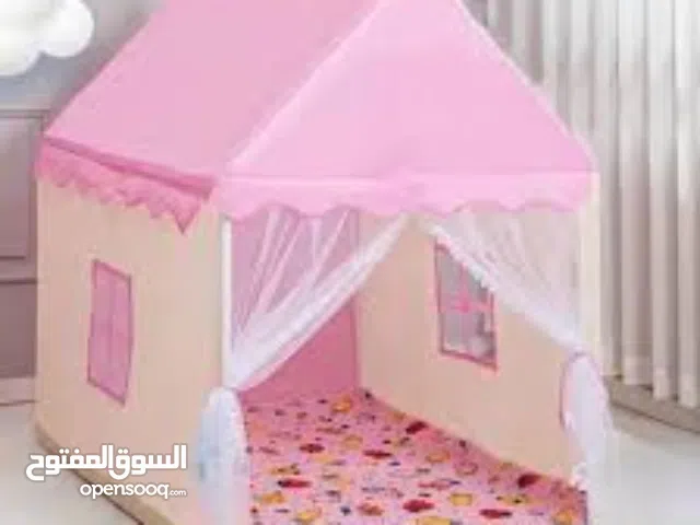 خيمه بيتيه  تتسع 5 اطفال طول 130سم  خيمة  خيم زهري ازرق  اصفر