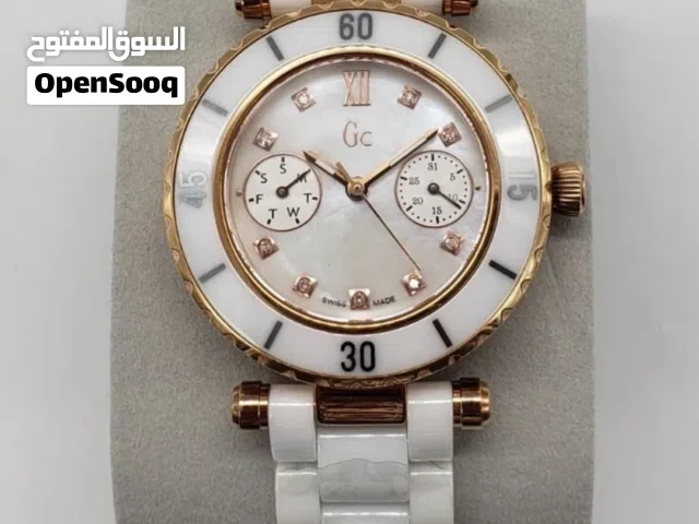 Guess Collection GC Chronograph Women's Swiss made White Ceramic Bracelet with Diamond Dial Watch