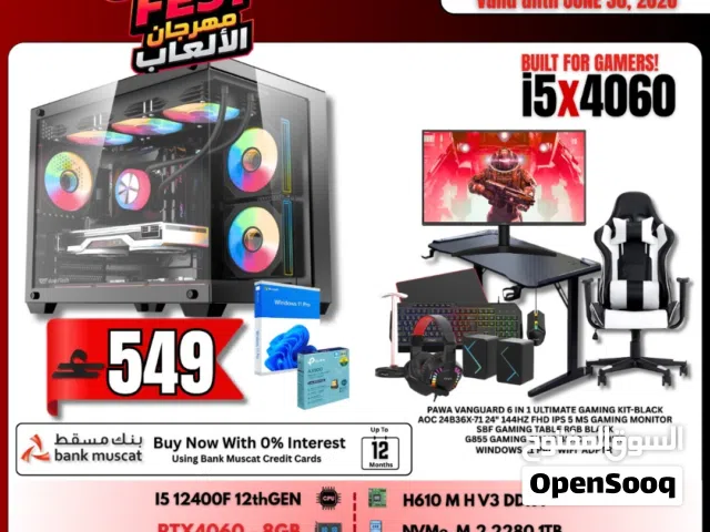 I512400f with Rtx4060 Gaming PC Bundle Deals