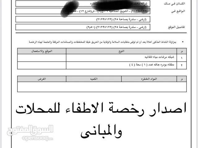 استخراج رخصة الاطفاء للمحلات والمبانى وتركيب جميع انظمة الحريق