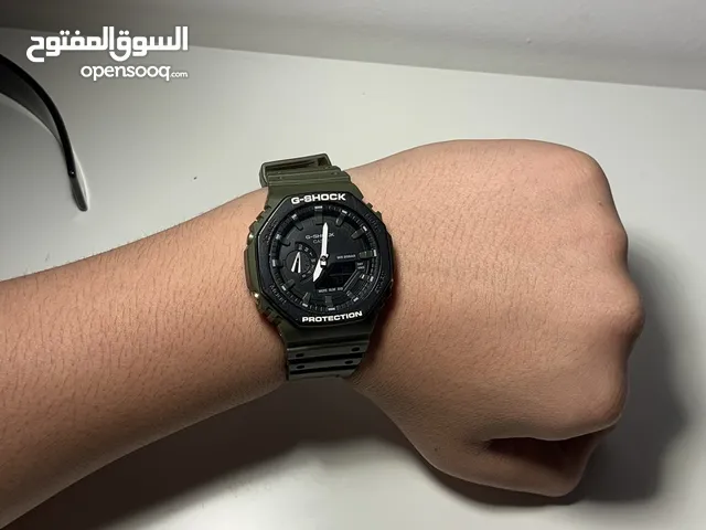 ساعه g shock للبيع رجاليه بلون مميز زيتي فخمه جدا