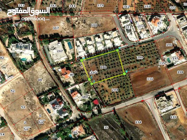 ارض للبيع شمال عمان - دابوق بجانب اشارات النسر قطعة أرض سكنية بمنطقة فلل وقصور  مساحتها 5370 م