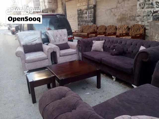 طقم كنب سبع مقاعد ثقيل ارضيات لواح خشب