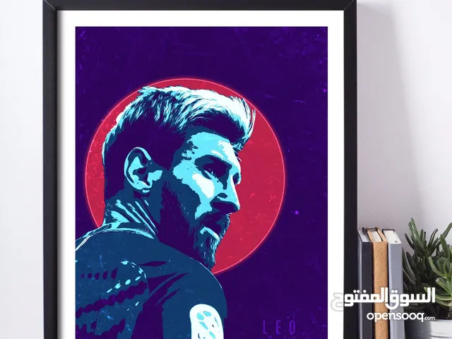 تابلوه زجاجي عليه صورة Messi  ليو ميسي
