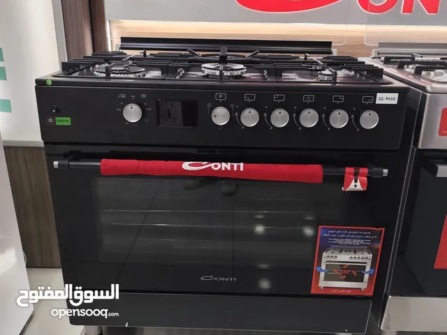 عرض نااار على فرن كونتي 90 سم اسود مع شاشه فل سيفتي كامل مع مراوح
