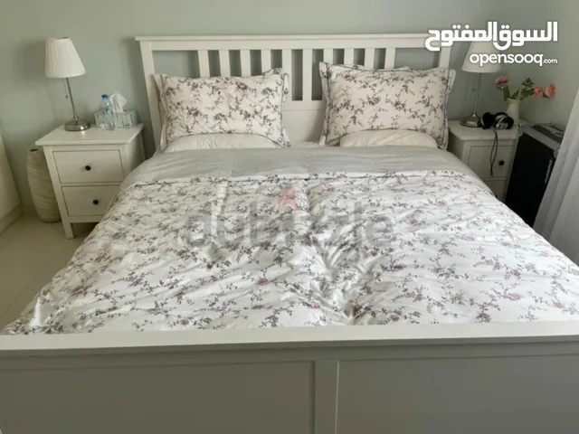 Pure wood White bed set IKEA king size