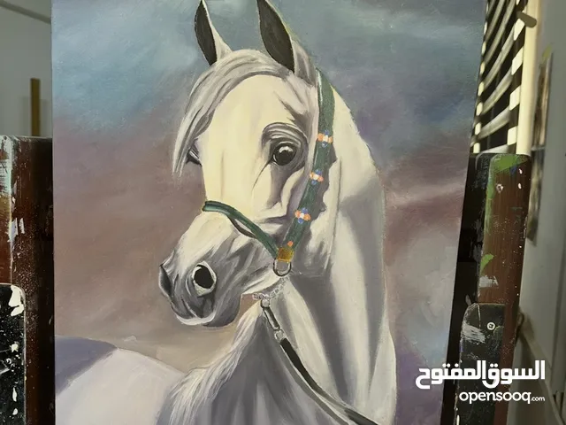 لوحة حصان باللوان زيتية