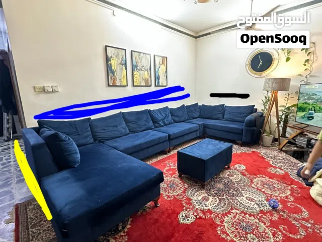 كورنر ديوان لون نيلي مخمل