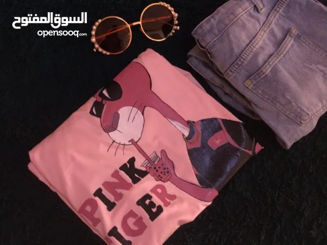 تيشيرت النمر الوردي فري سايز